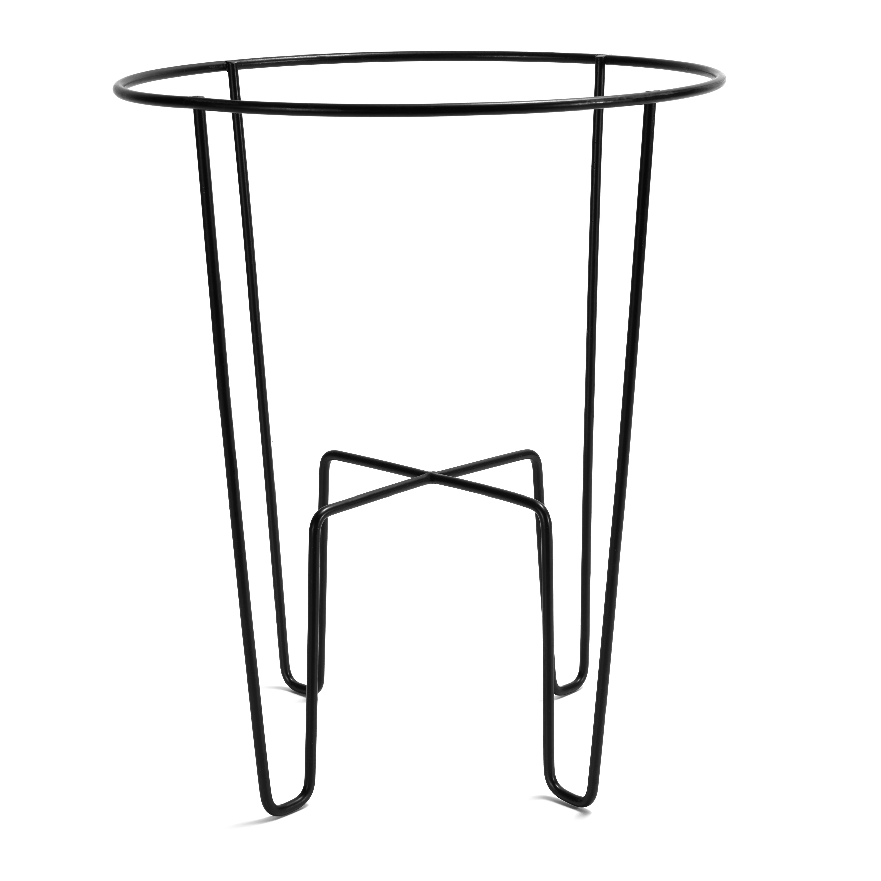 Wholesales iron 152182T  black 240g metal pot stand for plants 1 for garden supermarket