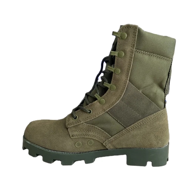 Rubber Outsole Quick And Security Lacing System Abrasion-resistant unisex Waterproof Green Boots With YKK Side Zipper