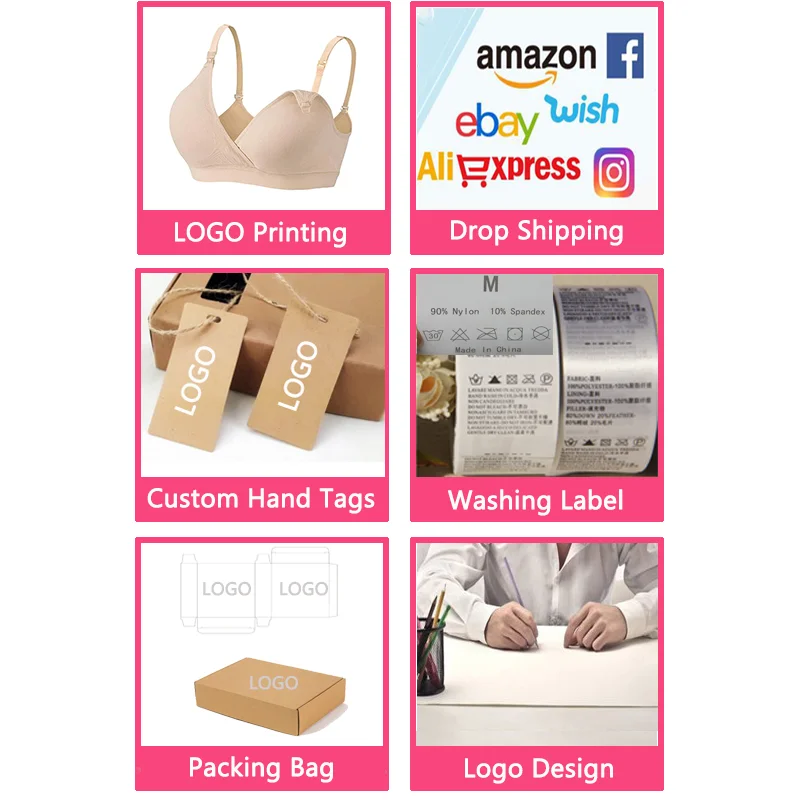 Wholesale Logo Custom Sexy Upper Opening Maternity Pregnancy Seamless Lactation Sleeping Breastfeeding Nursing Bra