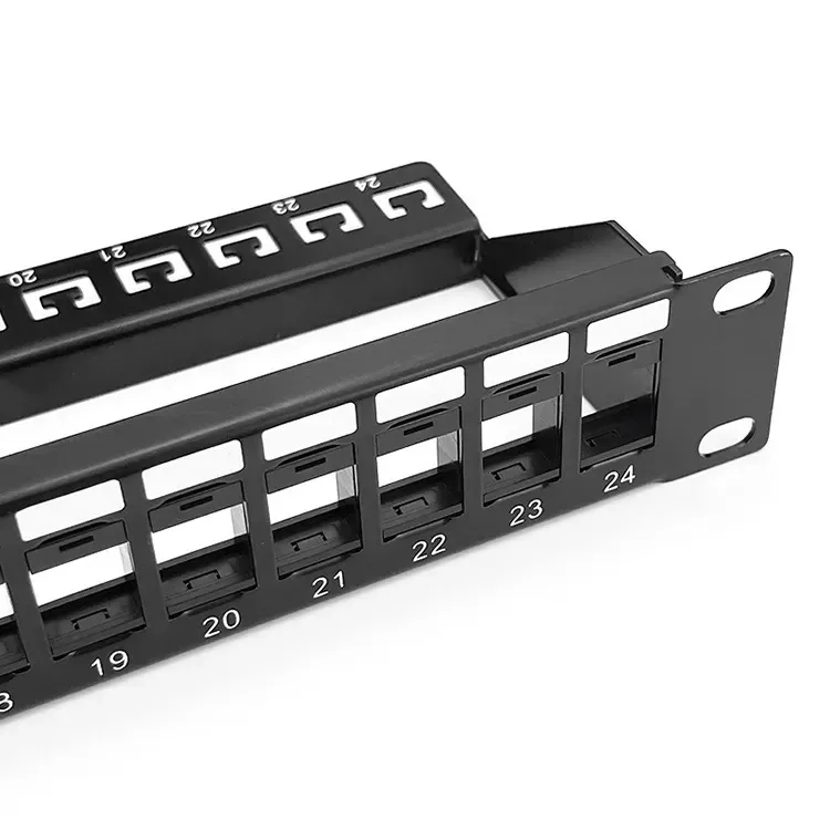 1U UTP Blank 24port patch panel with back bar unshielded Modular distribution frame empty frame patch panel