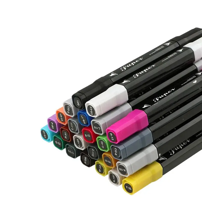Bulk Sale Of Oily Permanent Paint Double Tip Color Art Painting Special Marker Pen Set