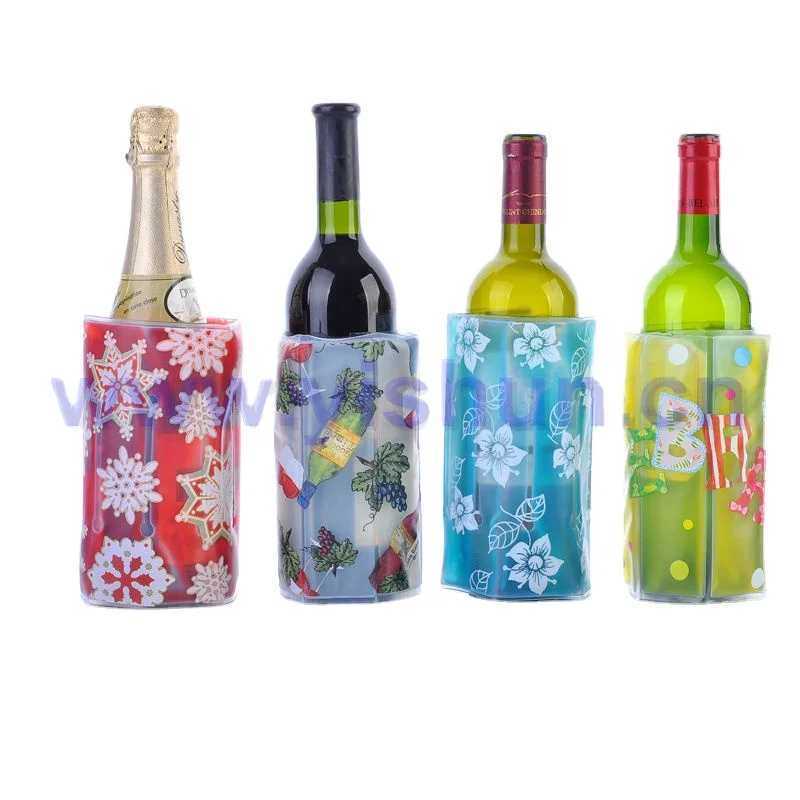 Reusable freeze gel wine and beverage cooler sleeve single bottle wine cooler bag wine chiller sleeve cooler