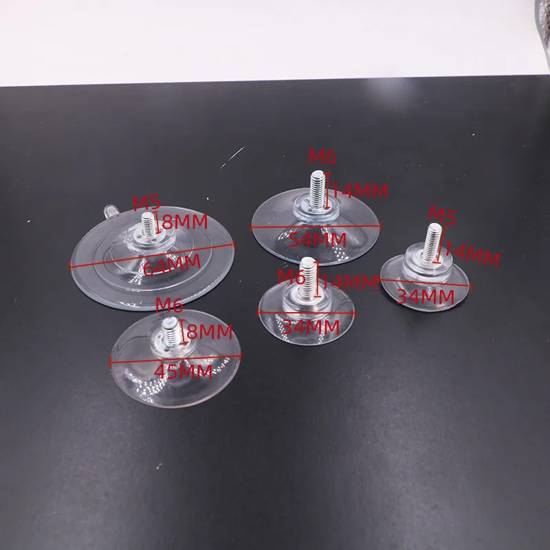 Clear screw suction cup 34mm 45mm 54mm 64mm glass adjustable suction cup Furniture coffee table glass fixing screw suction cup