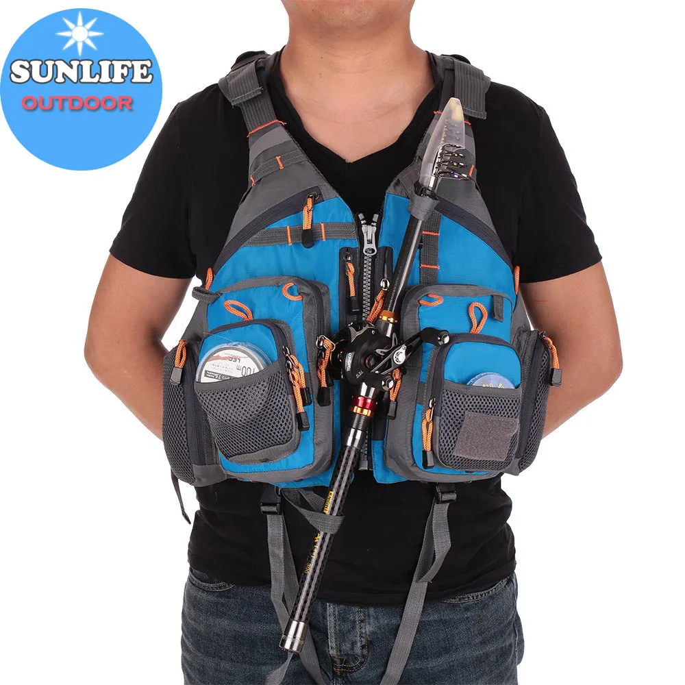 SUNLIFE  Outdoor Sport Blue colour Fishing Life Jackets Breathable Swimming Life Jacket Life Safety Jacket With Multi-pockets