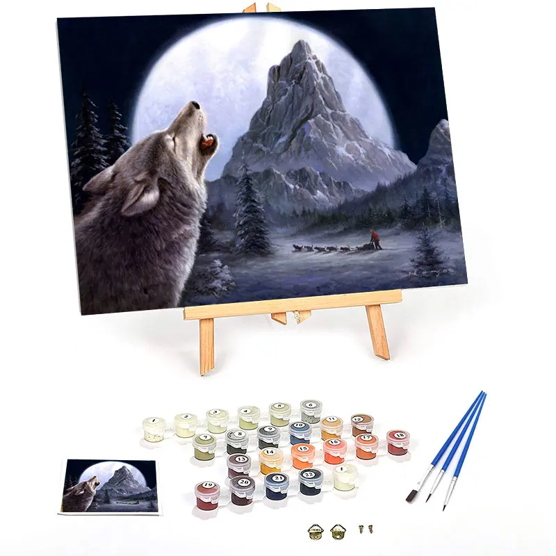 
Wolf Picture Oil Painting by Hand Canvas Arts Painting Paint By Numbers 