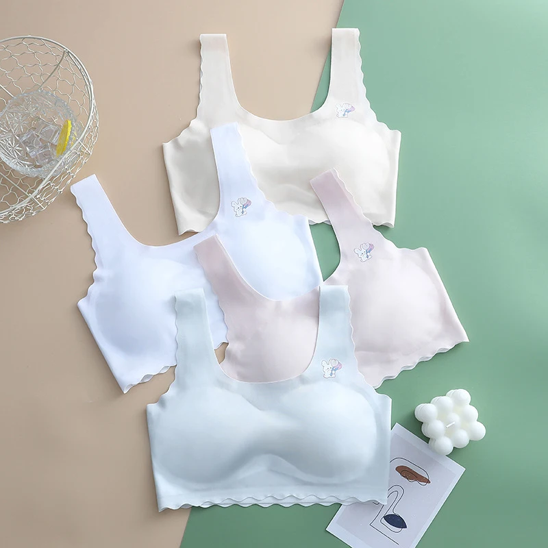 Girls Bra Breathable Sports Training Bra Seamless Teen Girl Underwear Padded Tops Crop Teens Bra For Girls