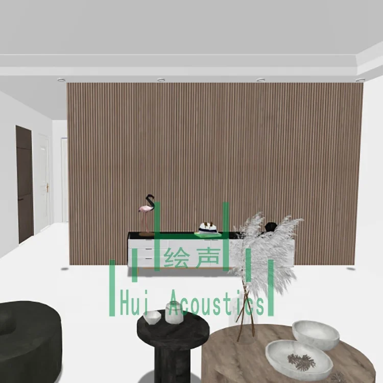 Slat Wooden Acoustic Panel Polyester Acoustic Mdf Wood Veneer Slat Panel Slat Wood Panels