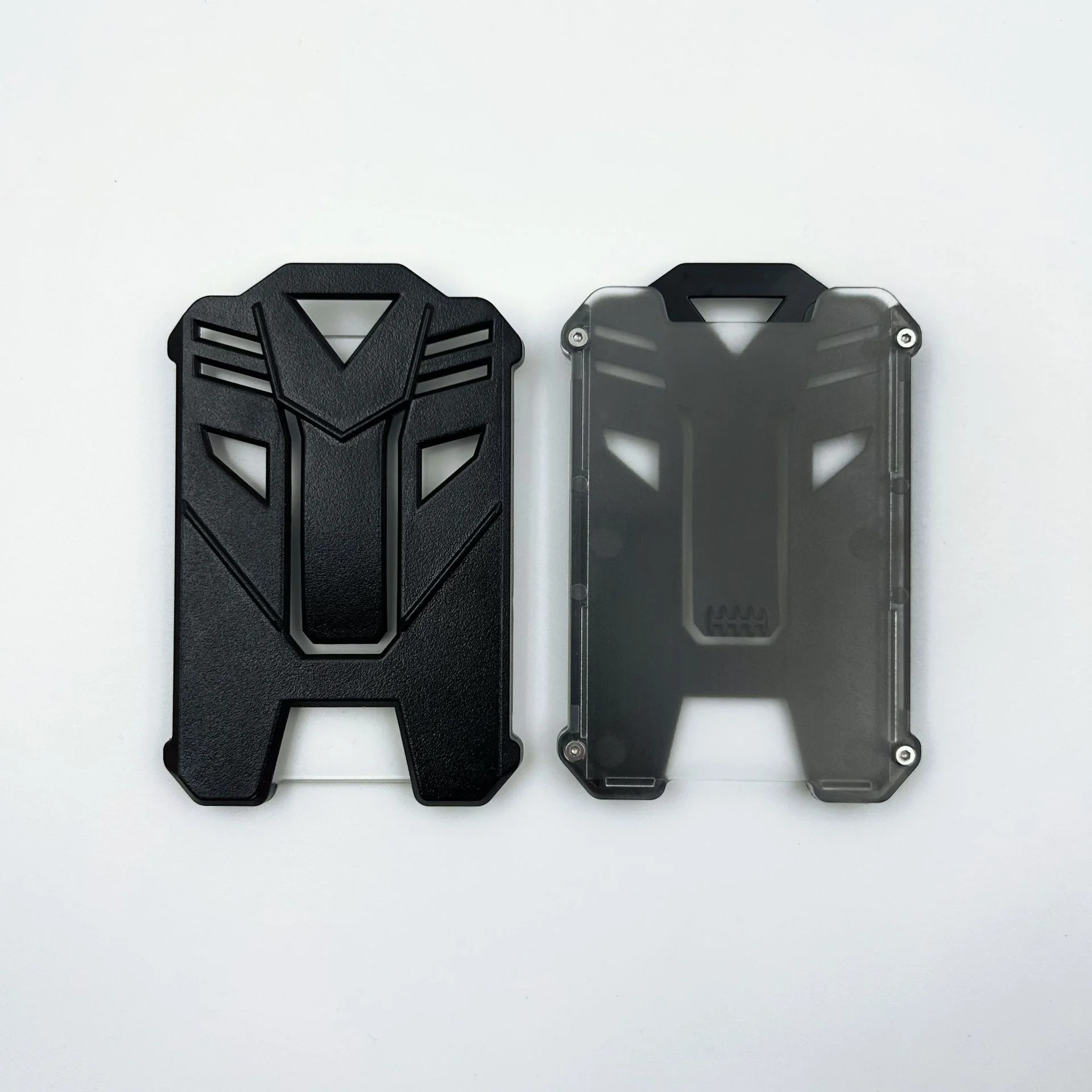Pullzer office ID card with black PC transparent hard plastic ABS card holder