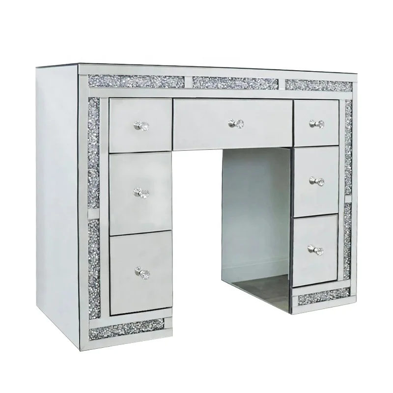 White Large Desktop Hollywood luxury Makeup Vanity Dressing Table with lighted mirror