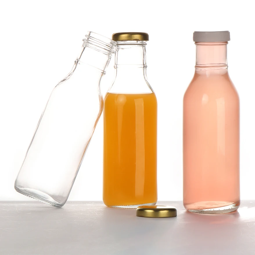 2 Oz 6 Oz 8 Oz 10 Oz 12 Oz 16 Oz Clear French Square Beverage Glass Bottle