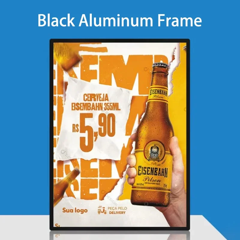 LED restaurant menu board aluminum frame magnetic advertising acrylic split reinforced ultra-thin LED light box