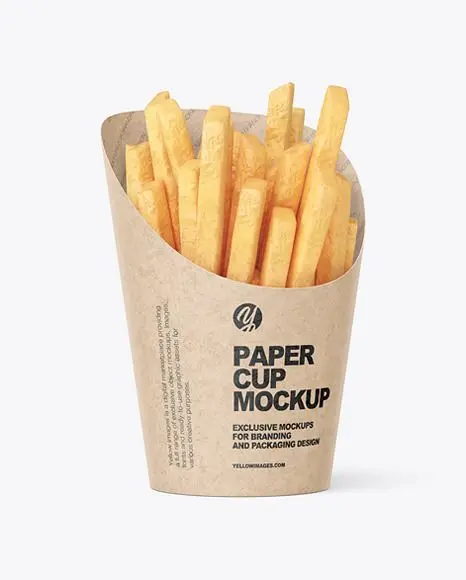 Custom design French Fry Box Small French Fry Containers  Eco friendly food grade kraft paper French Fry Holder CupsTakeout