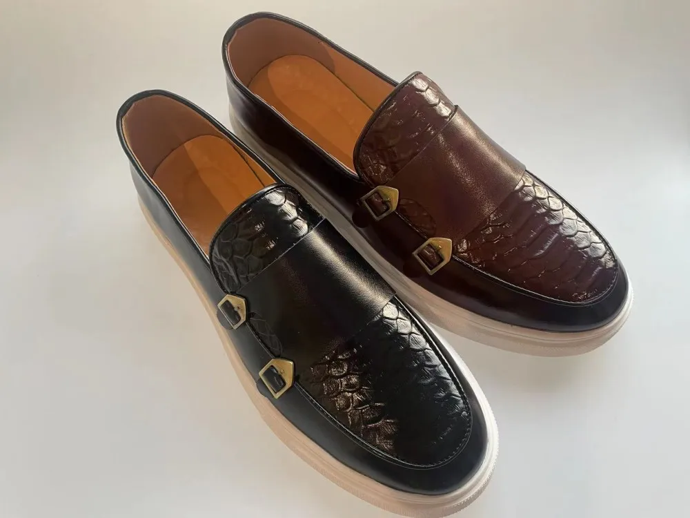 PDEP мужская повседневная обувь 2023 Лето Новая мода PU l кожа дышащая толстая подошва без шнуровки Лоферы для мужчин