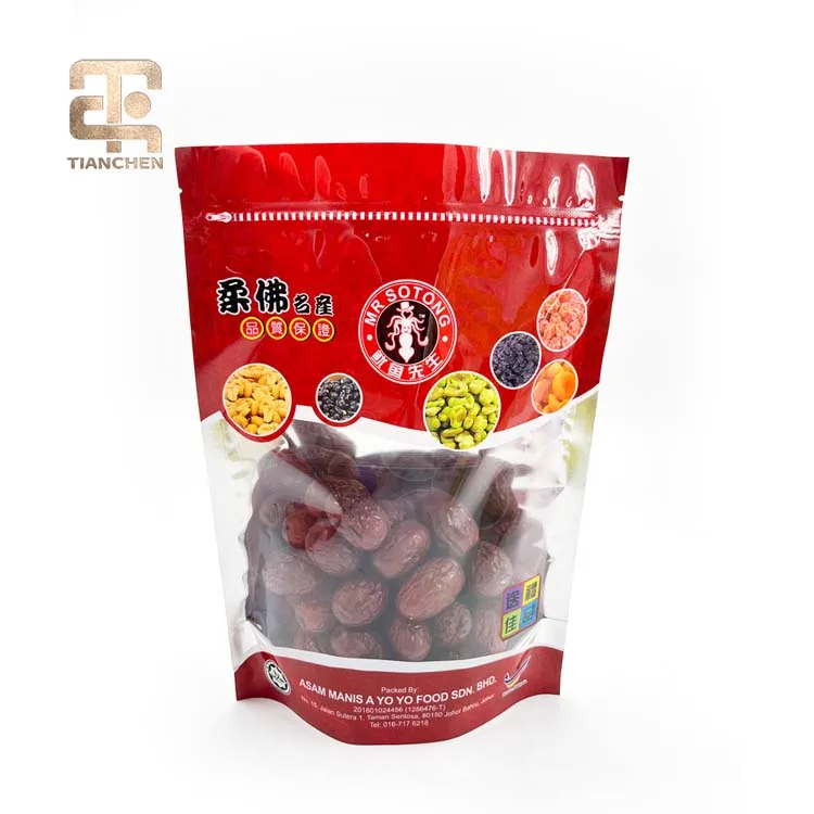 China Supplier Custom Design Printing Resealable Aluminum Foil Stand Up Pouches With Zipper For Food Packaging