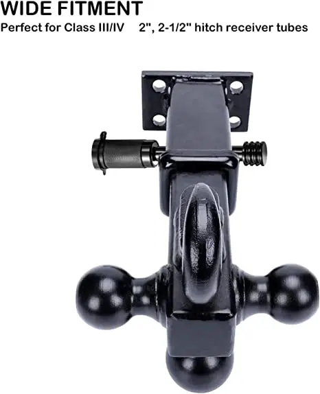 Metal Black Trailer Receiver Hitch Lock with 5/8 Inch Pin Long Hitch Pin O-ring for Truck RV