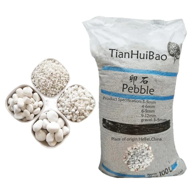 Top quality natural Snow White Pebbles Tumbled Stone Pebble For Garden Landscape Decoration Outdoor Gravel Pebble Stone