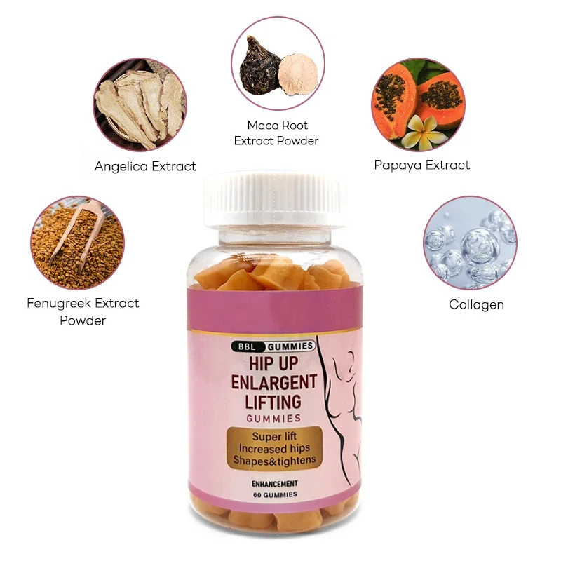 Natural Vegan Supplement Friendly Enhancement Lifting Hip Booster Buttock Butt Enlarged Enhancement Gummies For Bigger Butt
