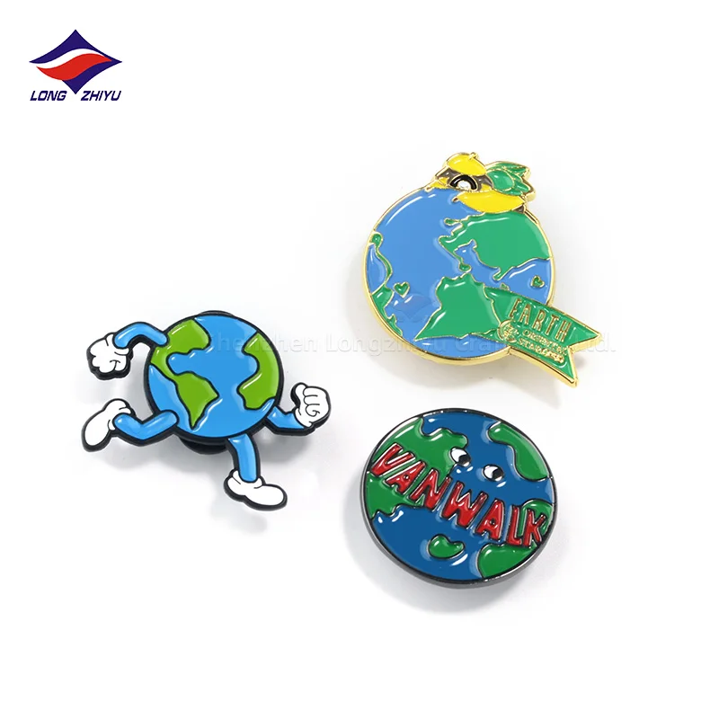 Longzhiyu Cute Custom Cartoon Soft Enamel Badges with Letter Personalized Planet Enamel Pin Badge