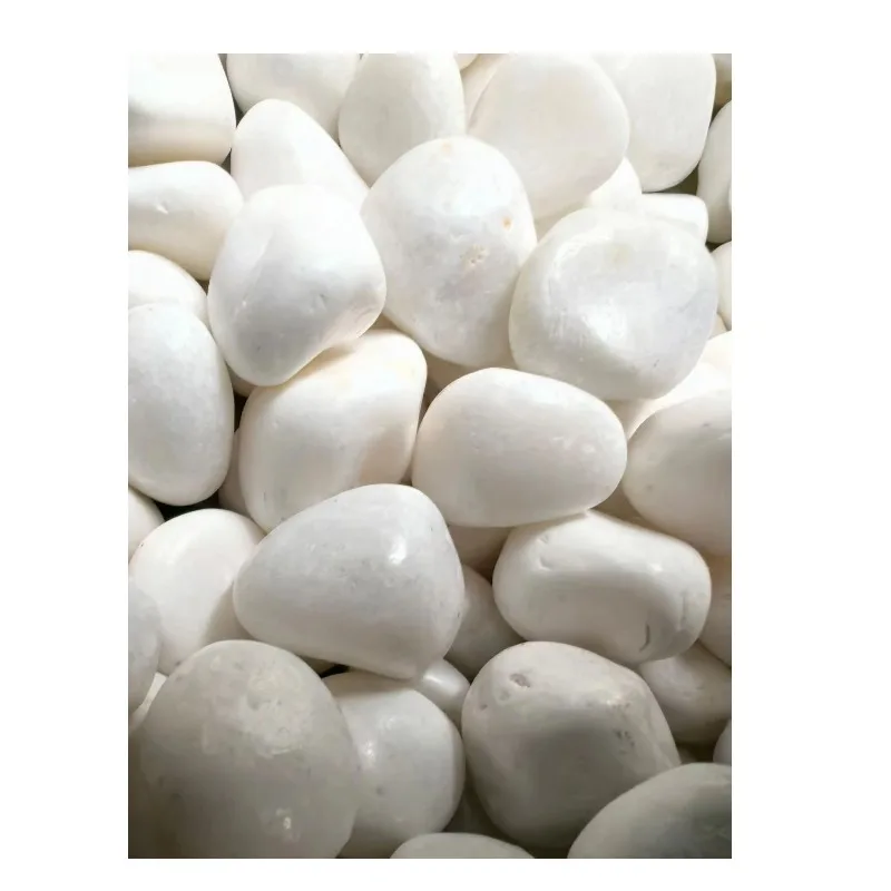 Cheap 20-30mm White Polished Pebbles Snow White Cobble Stones Outdoor Application 1 Tonne Packaged round Shape