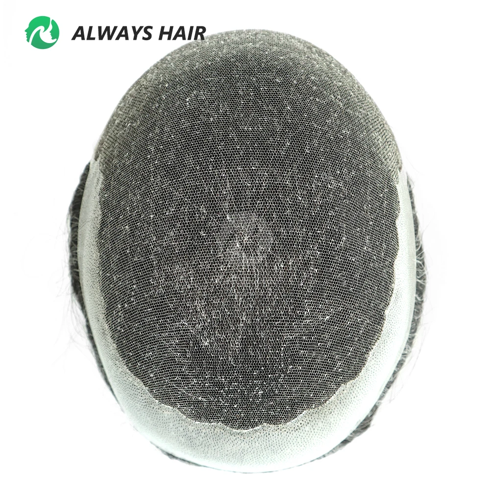 Q6 - 8 Size French Lace and PU Indian Human Hair Prosthesis Men Toupee