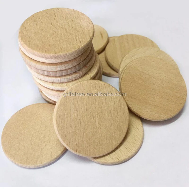 Custom Laser cut engraved cheap pocket size wooden game tokens coins ,small gifts. wood token