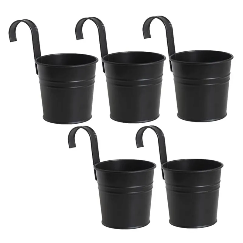 Hanging Planter Pot Garden Small Flower Bucket Indoor/Outdoor Metal Bucket