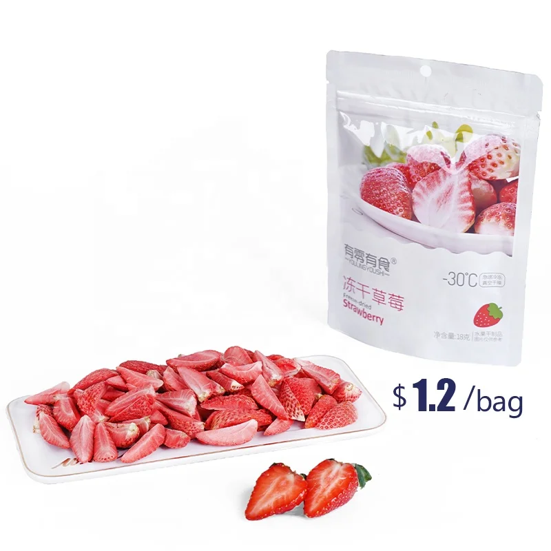 
Freeze-Dried Fruit Dehydrated Sugar-free Natural High Quality Slice Shape Freeze Dried Strawberry 