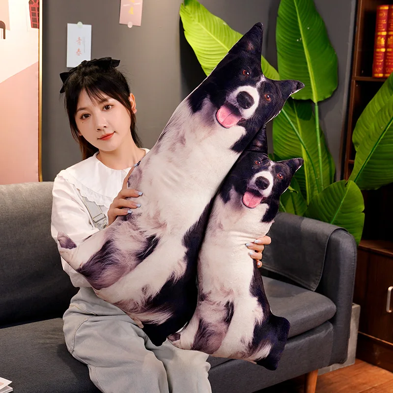 Cute Simulated 3D Printed Stuffed Soft Cuddly Dog Puppy Shepherd Corgi Shiba Ine Husky Warm Sofa Pillow Cushion Gift