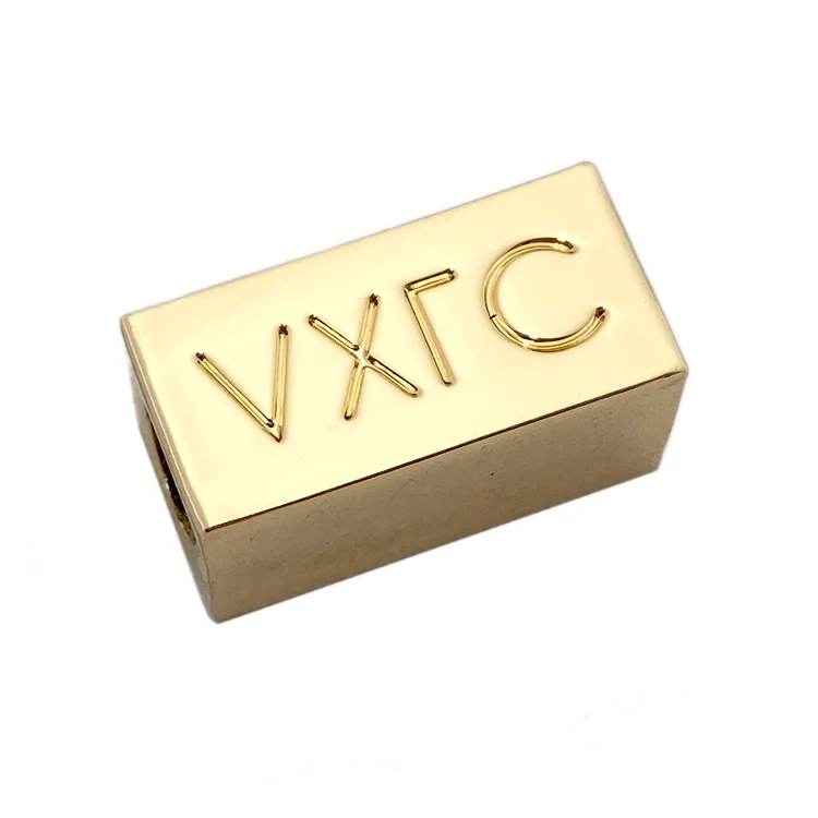 Oem zinc brand making logo metal bead draw cord stopper for sportswear