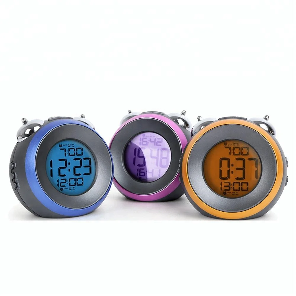 Battery Powered Electronic Digital Twin Bell Digital Table Clock Alarm Clock for Heavy Sleepers