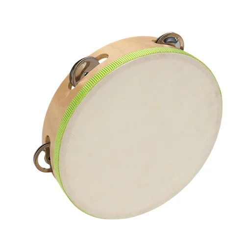Wholesale Musical Instrument Dance Tambourine Sheep Skin Drum Head Customized Handheld Party Church Wedding Favor Tamburello