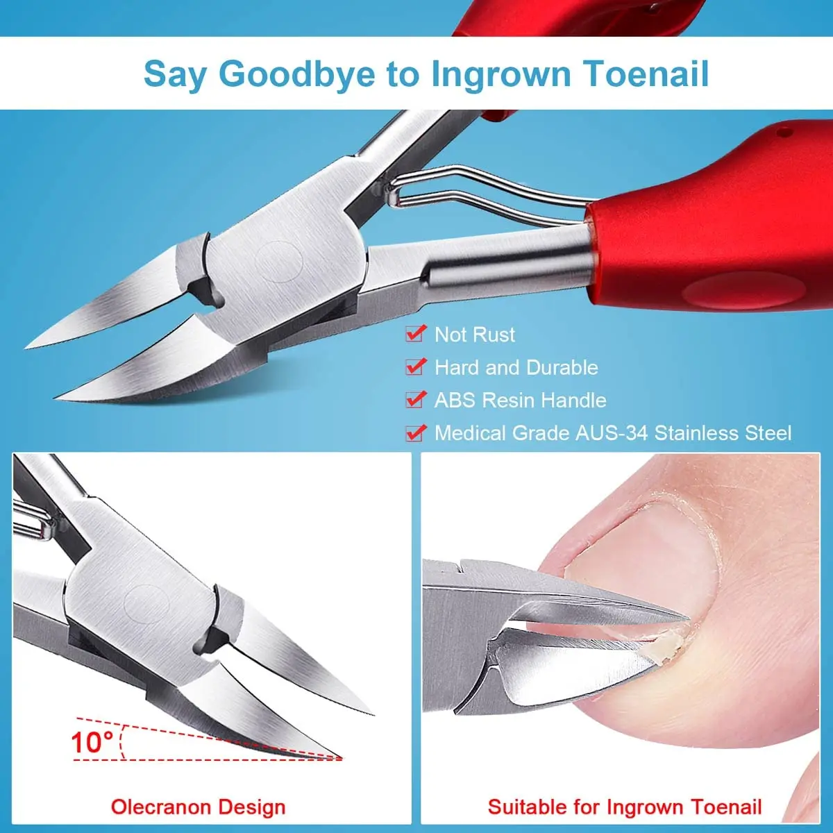 toe cuticle nippers  Heavy Duty Nail Clipper Thick  Ingrown Toenail Clippers