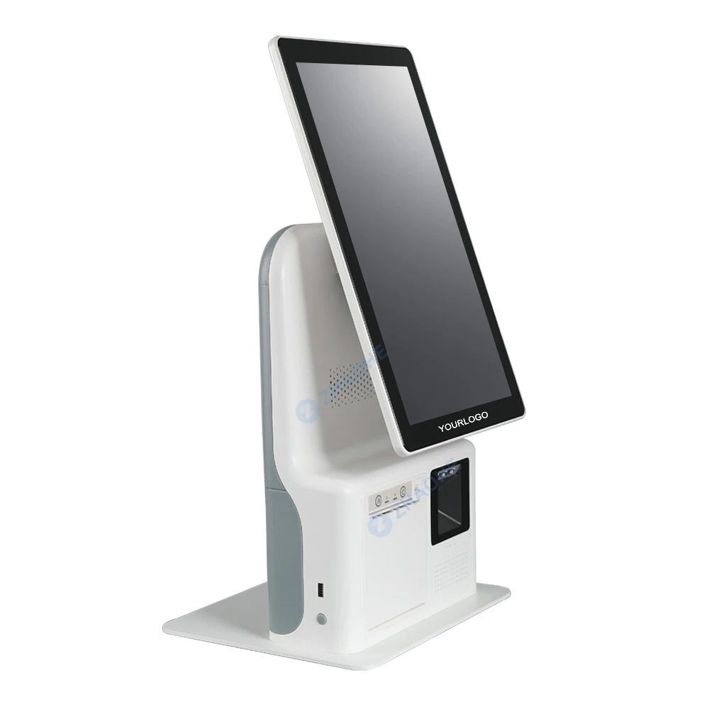 TZ158 IPS lcd display touch screen self order taking kiosk small with 80mm printer with auto cutter