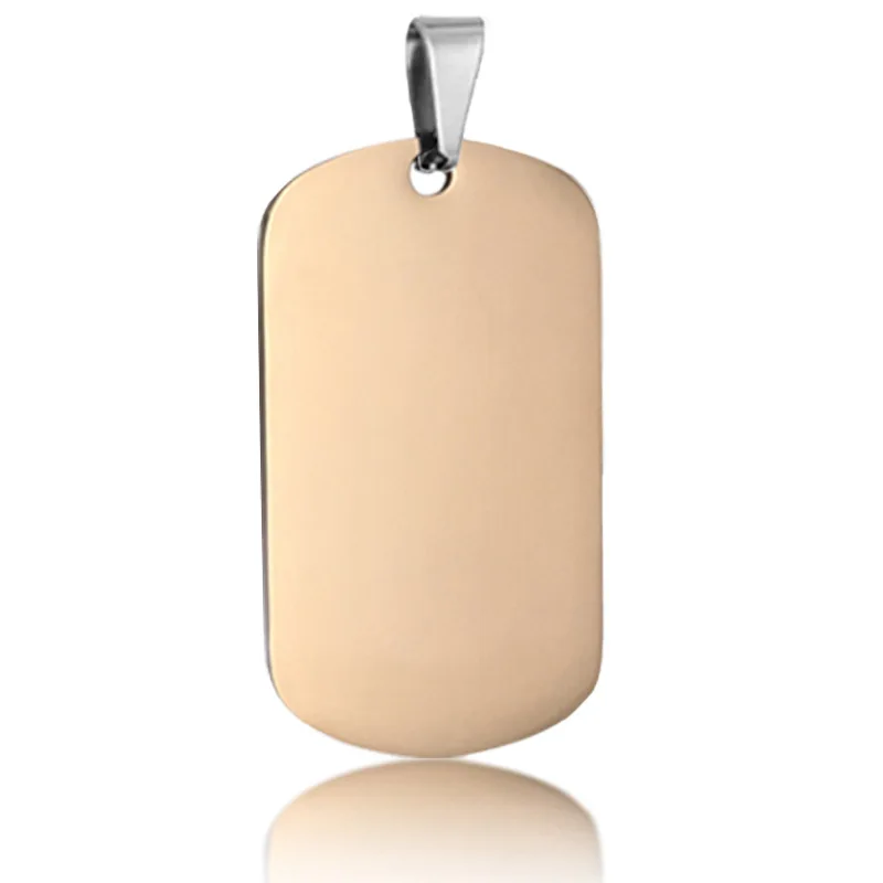 Custom Engraving Stainless Steel Blank Metal Dog Id Tags Sublimation Name  Necklace Dogtags Pendant Dog Tags With Chain