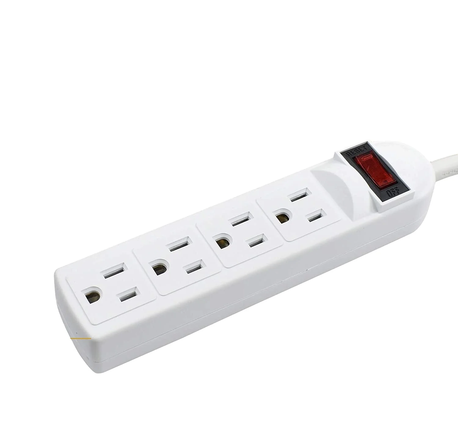 Hot sale short residential 15A 125V 4 outled white Color power strip