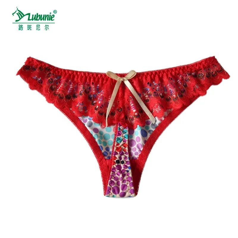 LUBUNIE China wholesale anti-bacterial elegant lace women mature g-string