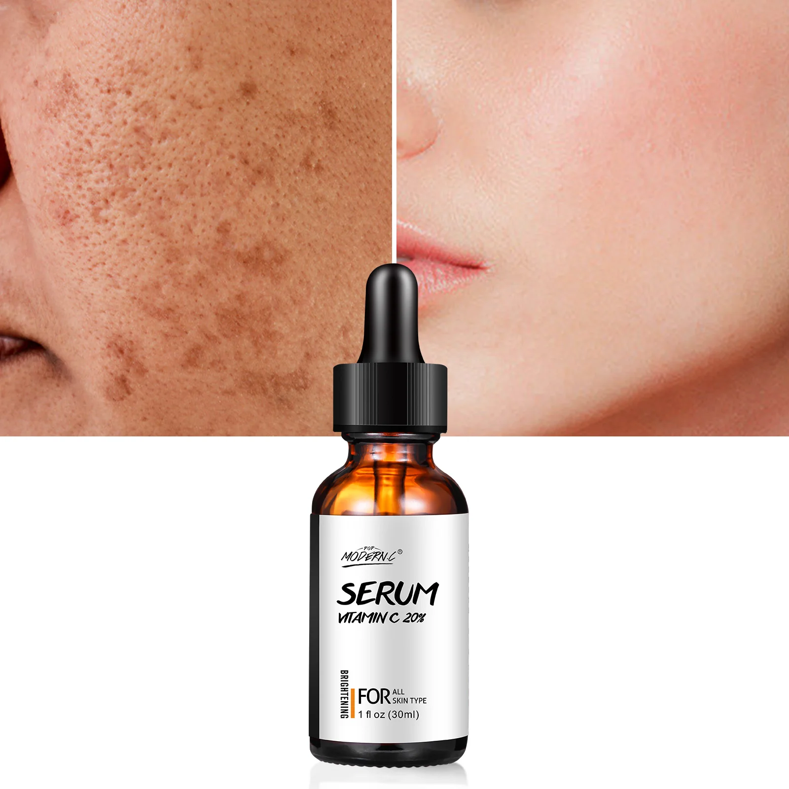 Skin Brightening Serum Vitamin C Serum with Hyaluronic Acid for Face 30ml Lightening Anti Aging Serum