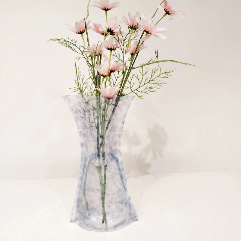 factory direct sale Foldable decorative plastic flower vase for home decor