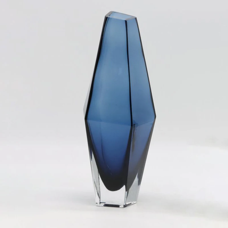 New Arrival Retro Style Coffin-shaped clear glass vase blue For Hallowmas decor