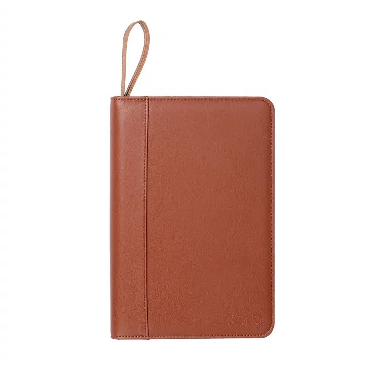 Multi-functional A4 original PU leather business portfolio with key holders