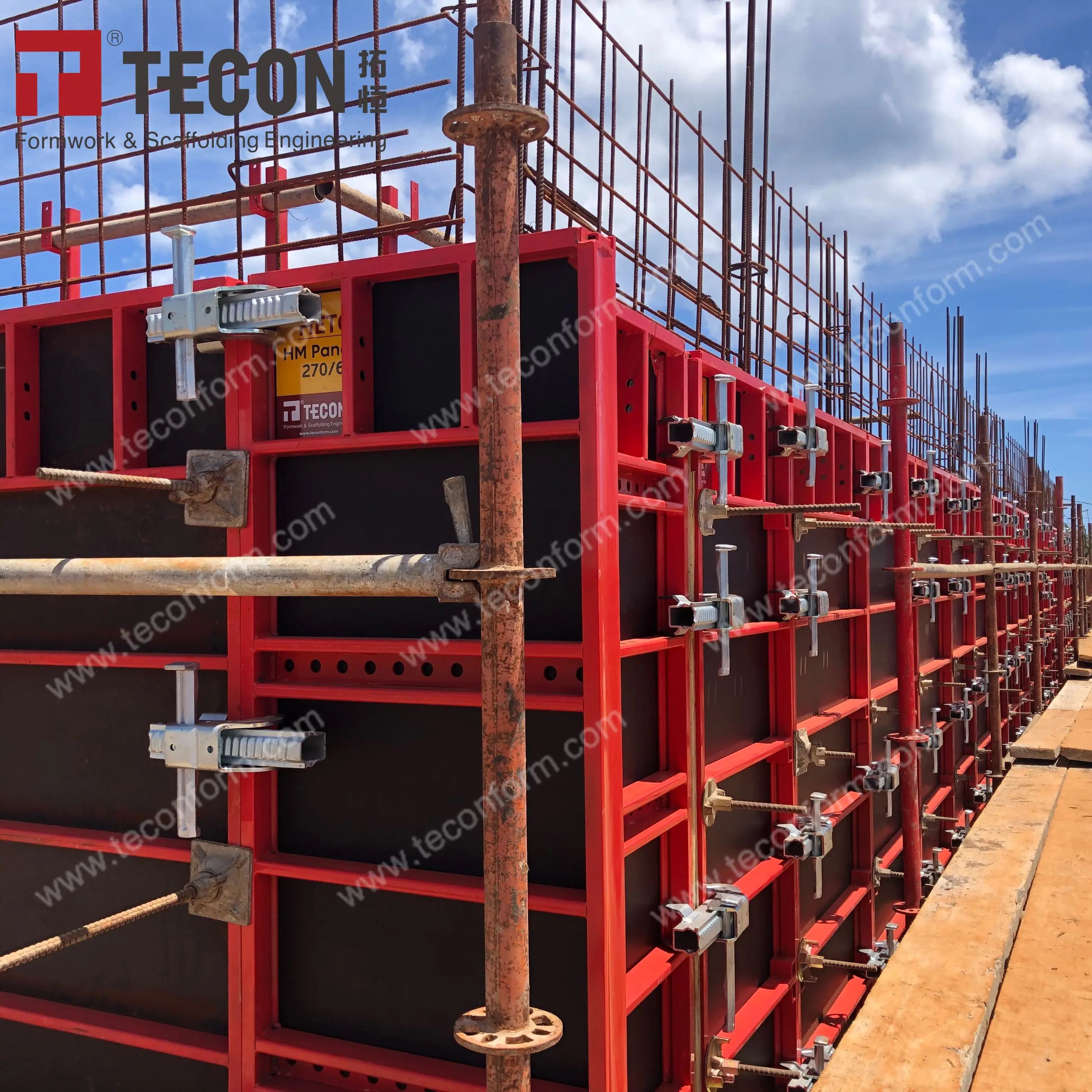 TECON Steel Panel Frame Walls and Column Formwork Powder Coated Steel Frame