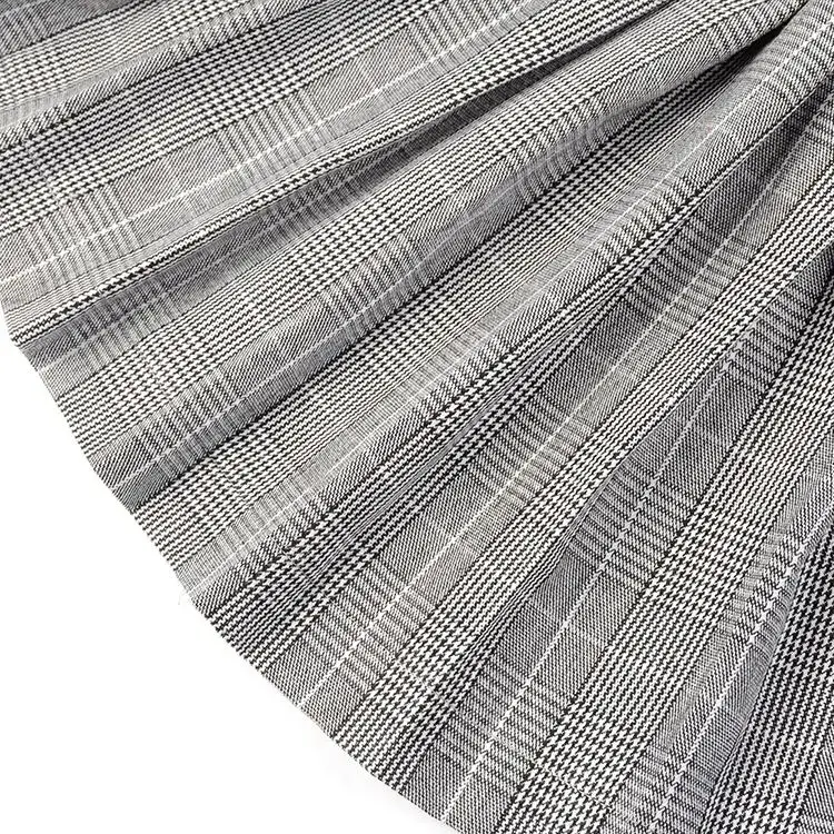 Fashion design polyester rayon woven plaid kid girls school uniforms pleated mini skirt