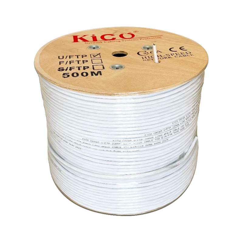KICO High Speed LZSH 10G Indoor Ethernet Cat6a Network Lan Cable U/FTP cca 23AWG 500m Low Price cable Manufacturer