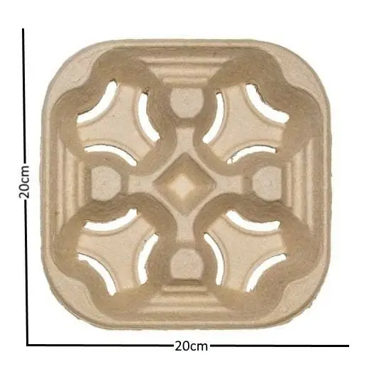 Биоразлагаемая формованная целлюлозная подставка для стаканов из переработанных материалов бумажных компоста