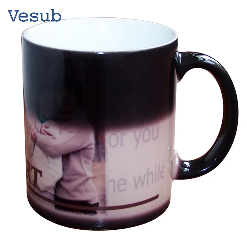 Hot Water Color Changing Coffee Sublimation Heat Sensitive Magic Mug For Heat Press