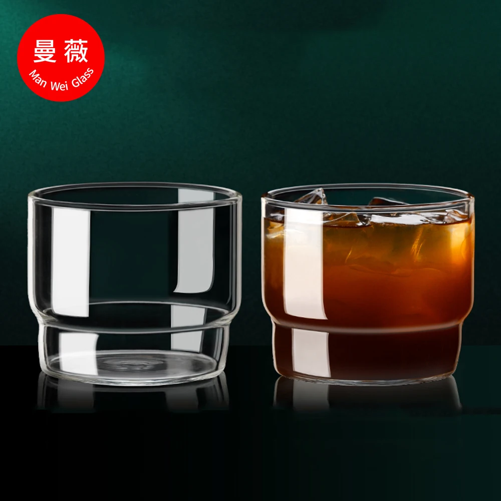 Hot Sale 250ml Food Grade Borosilicate Glass Coffee Cup Glass Milk Water Beer Tea Cup for Tableware Use