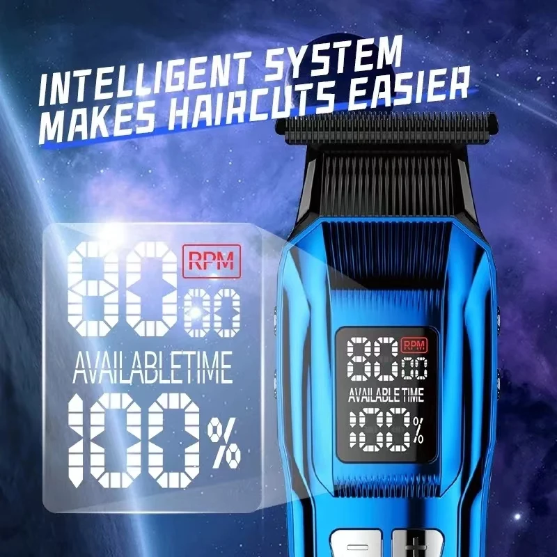 Kemei KM-2797 Professional 9000RPM Brushless Motor Hair Clipper Cordless Hair Trimmers Set 2PCS Electric Hair Cutting Machine