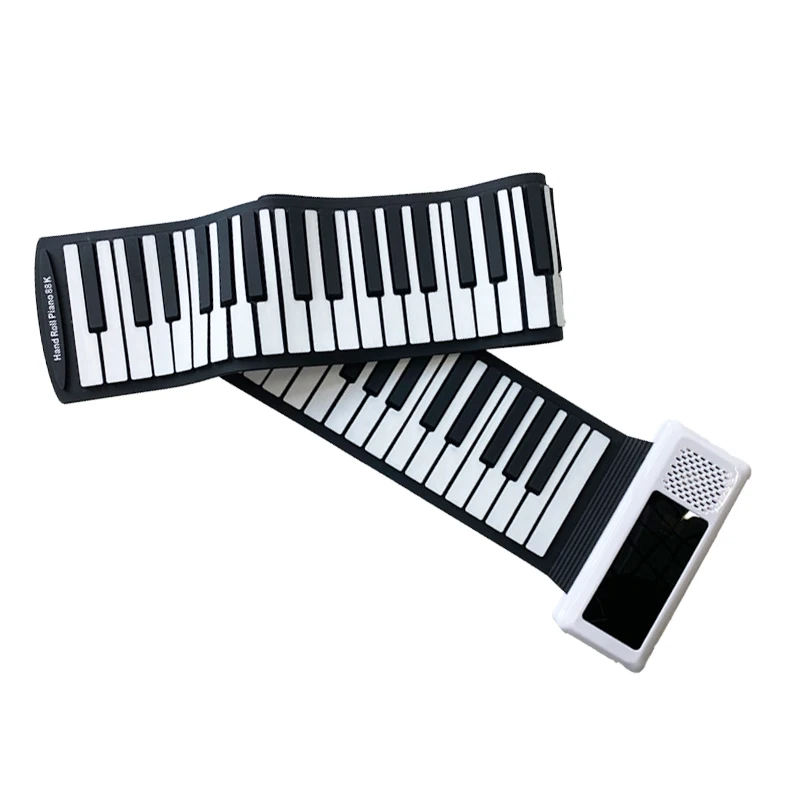 88 keys Piano Keyboard Display LED Programming Hand Roll Up Piano with Recording Function Kids playing toys
