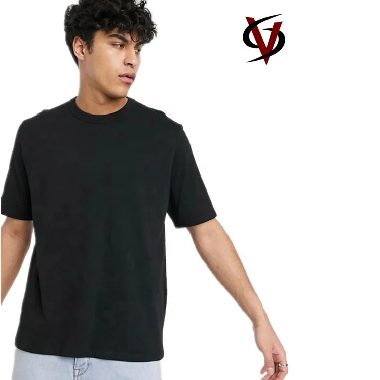
Custom T-shirt 95% Cotton 5 % Elastane Loose Fit Tee Shirt Black Short Sleeve Men T shirt 