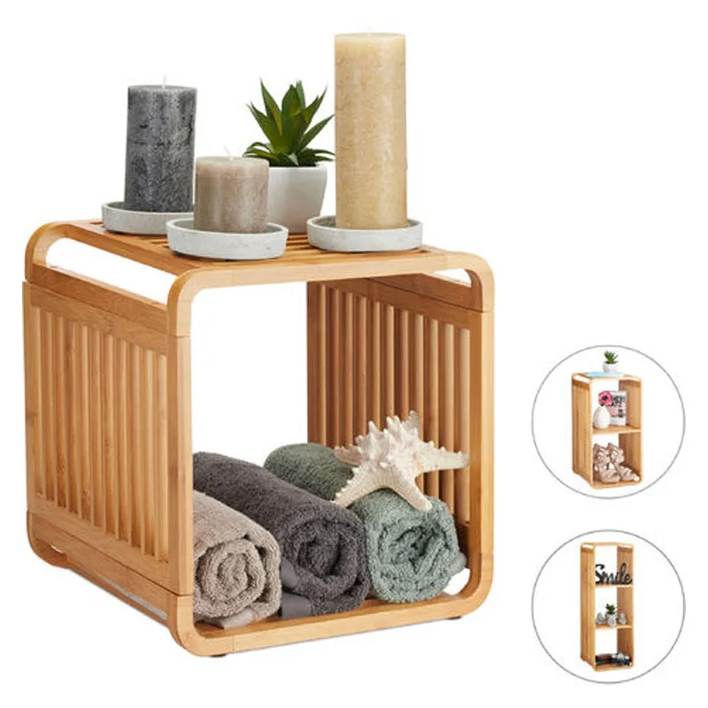 Amazon Hot Selling Bamboo Bathroom Shelf Multifunctional Shelf